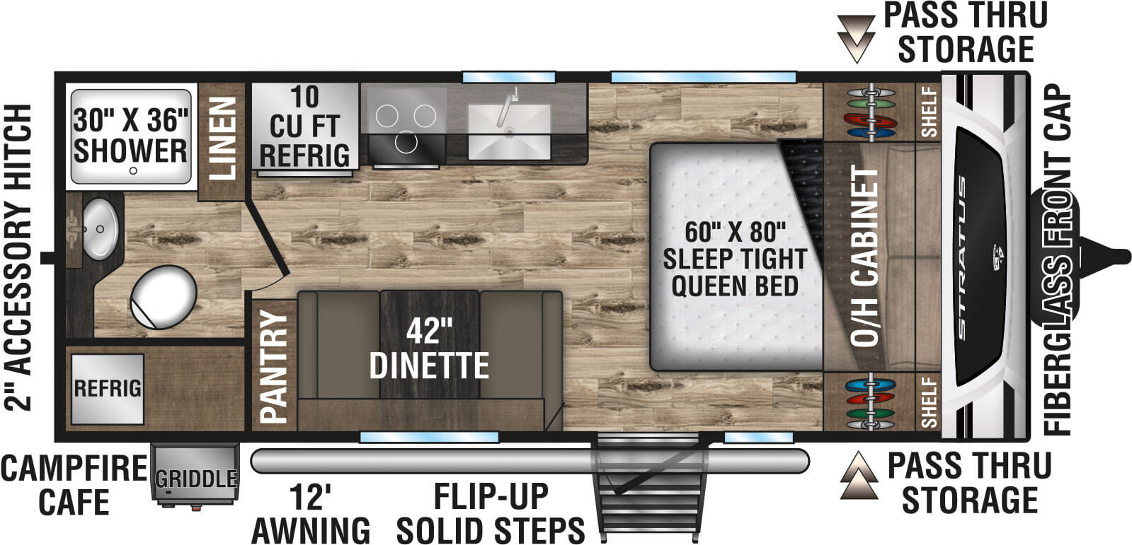 2024 Venture RV Stratus SR200VRB Travel Trailer Floorplan