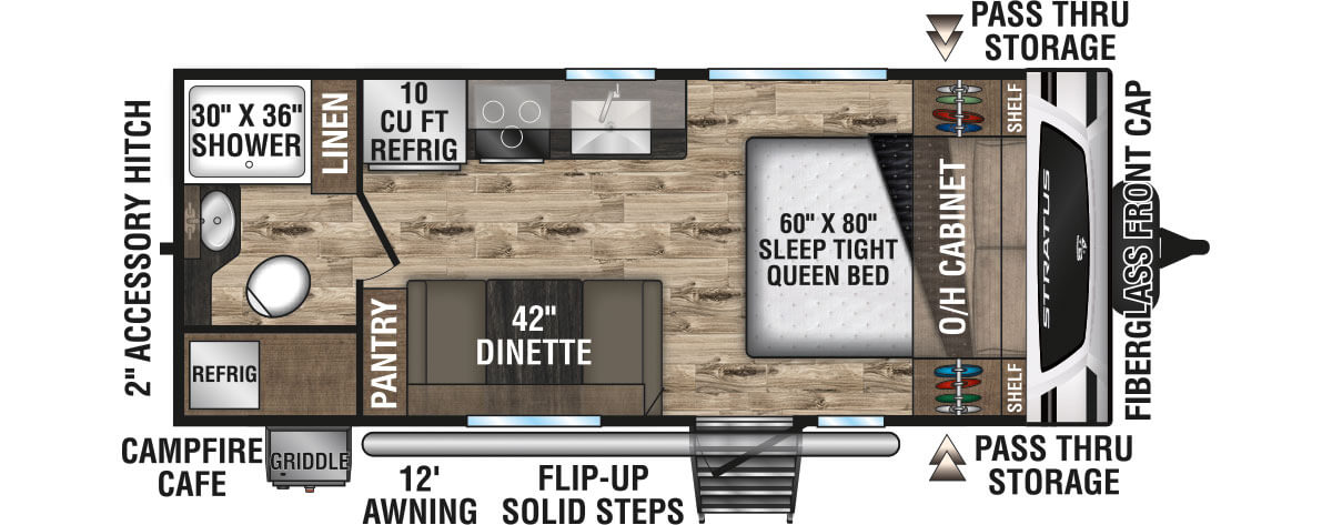 2024 Venture RV Stratus SR200VRB Travel Trailer Floorplan