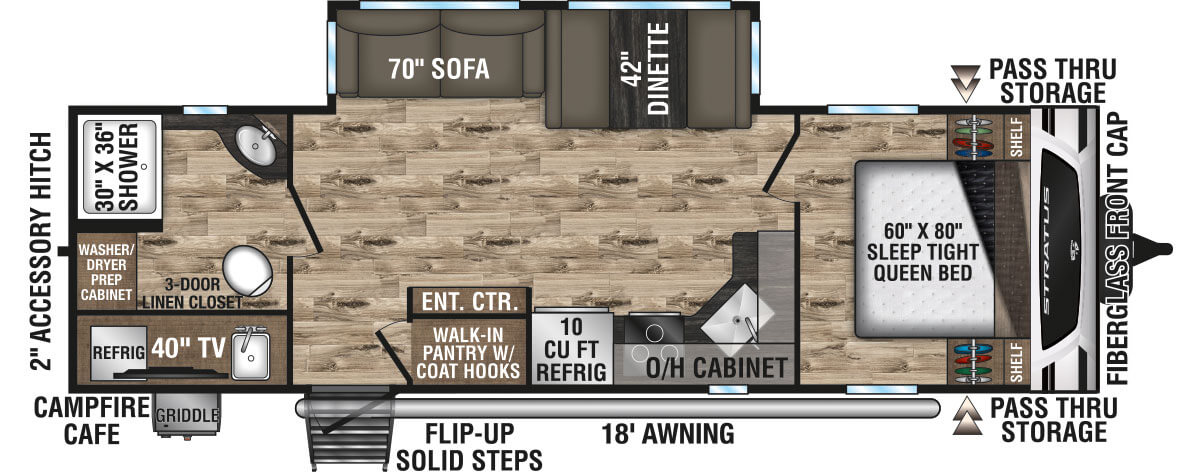 2024 Venture RV Stratus SR261VRB Travel Trailer Floorplan