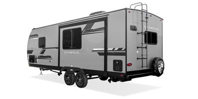 2025 Venture RV Stratus SR241VRK Travel Trailer Exterior Rear 3-4 Off Door Side