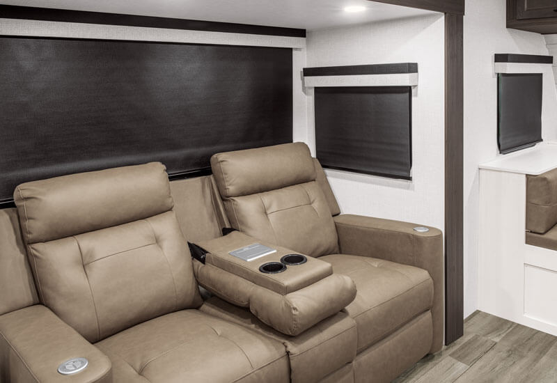 2026 Venture RV Stratus SR282VFD Travel Trailer Blackout Roller Shades