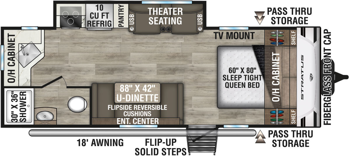 2026 Venture RV Stratus SR221VRK Travel Trailer Floorplan