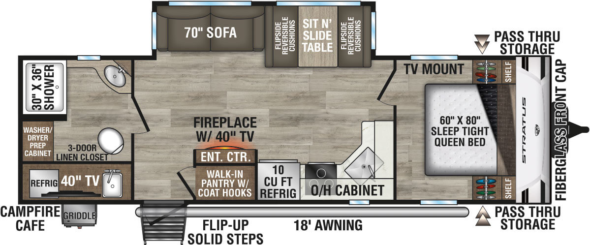 2026 Venture RV Stratus SR261VRB Travel Trailer Floorplan