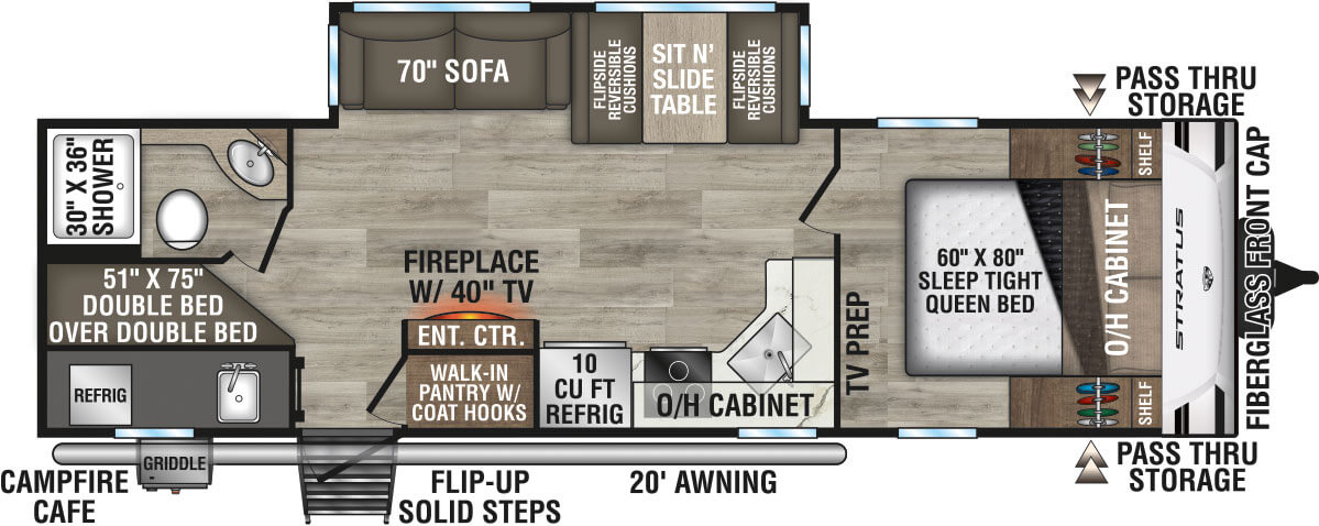 2026 Venture RV Stratus SR281VBH Travel Trailer Floorplan
