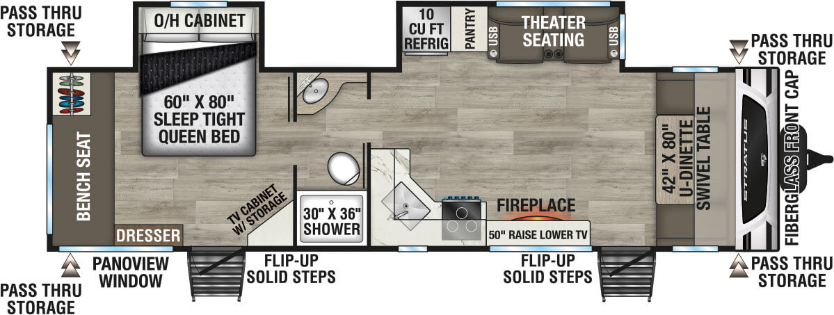2026 Venture RV Stratus SR282VFD Travel Trailer Floorplan