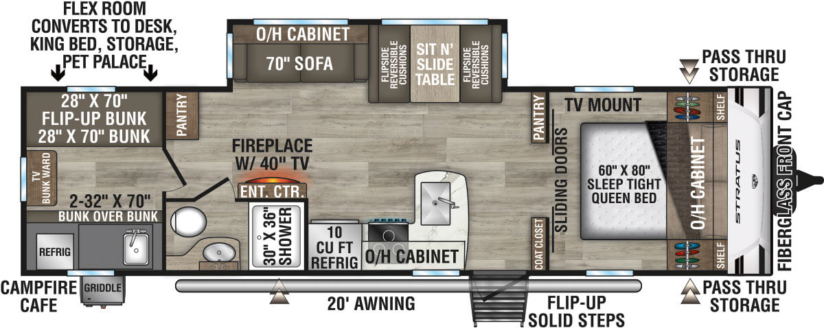 2026 Venture RV Stratus SR291VQB Travel Trailer Floorplan