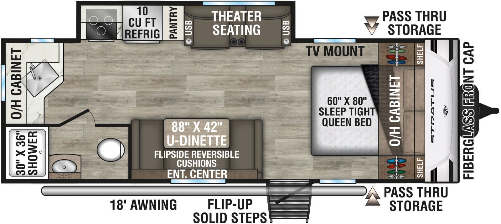 2026 Venture RV Stratus SR221VRK Travel Trailer Floorplan