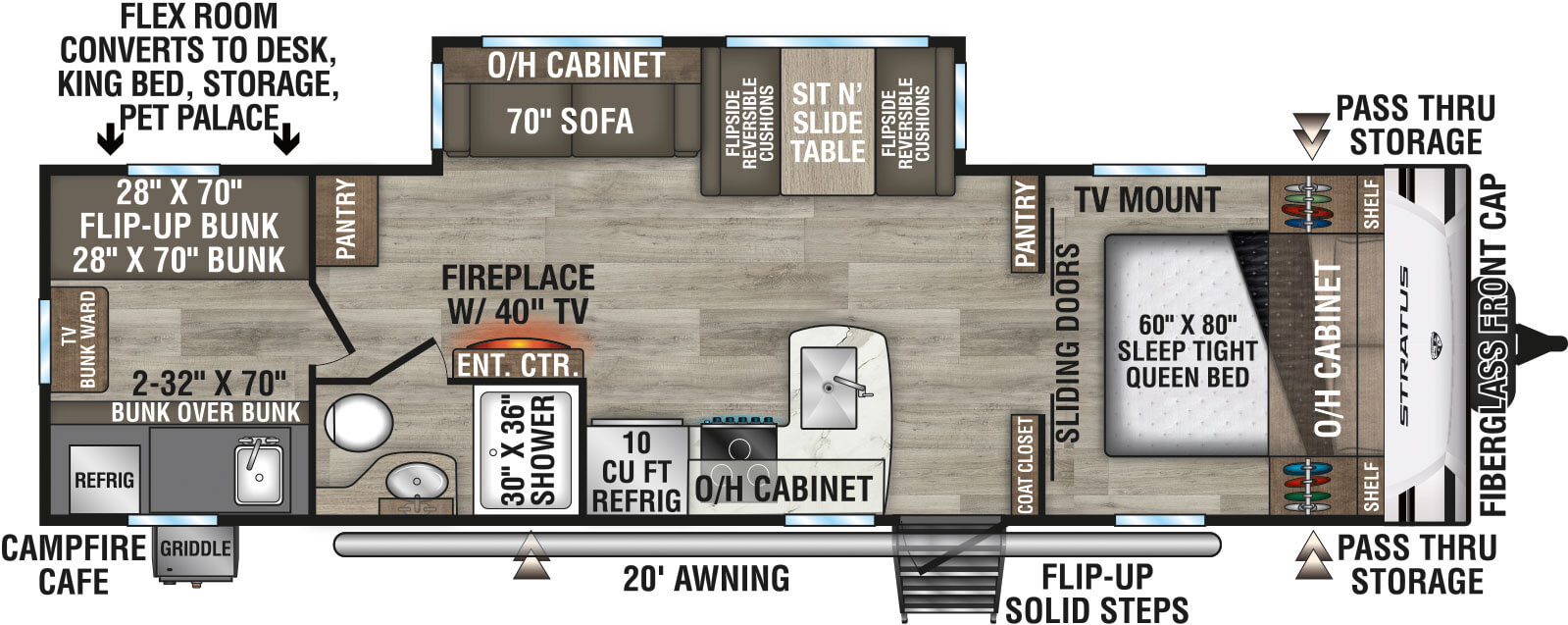 2026 Venture RV Stratus SR291VQB Travel Trailer Floorplan