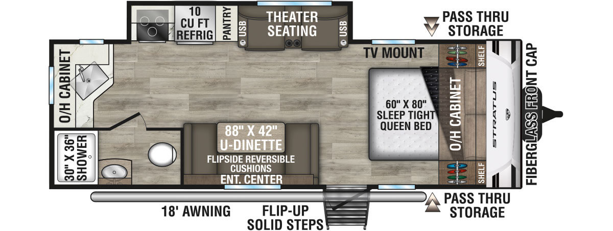 2026 Venture RV Stratus SR221VRK Travel Trailer Floorplan