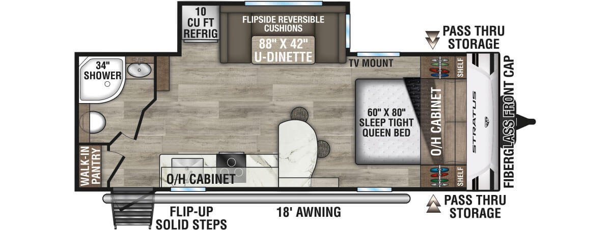 2026 Venture RV Stratus SR231VRB Travel Trailer Floorplan