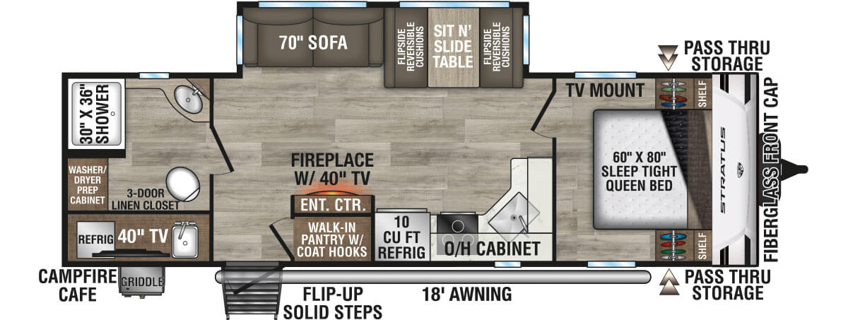 2026 Venture RV Stratus SR261VRB Travel Trailer Floorplan