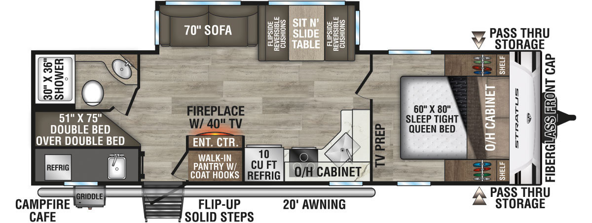 2026 Venture RV Stratus SR281VBH Travel Trailer Floorplan