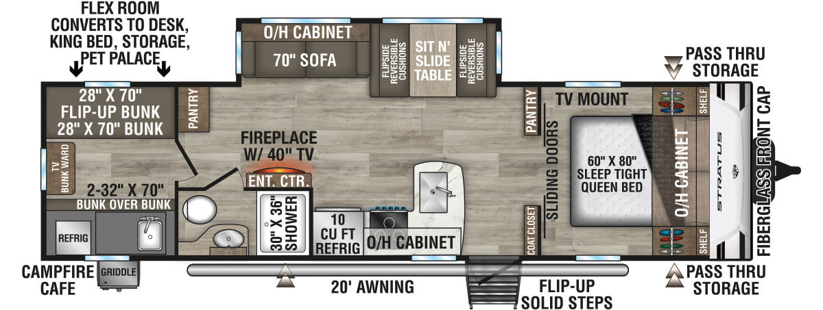 2026 Venture RV Stratus SR291VQB Travel Trailer Floorplan