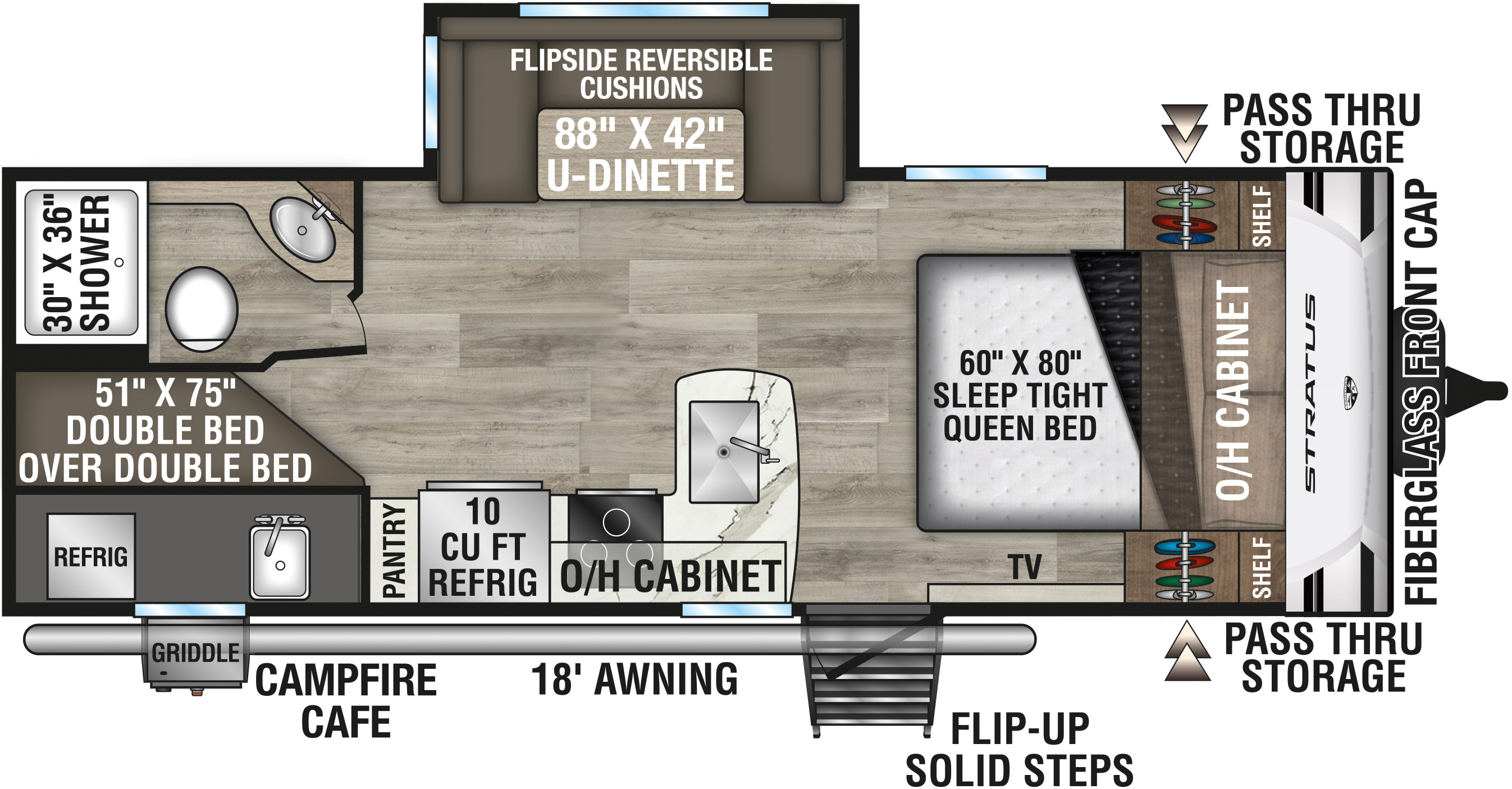 2026 Venture RV Stratus SR211VBH Travel Trailer Floorplan