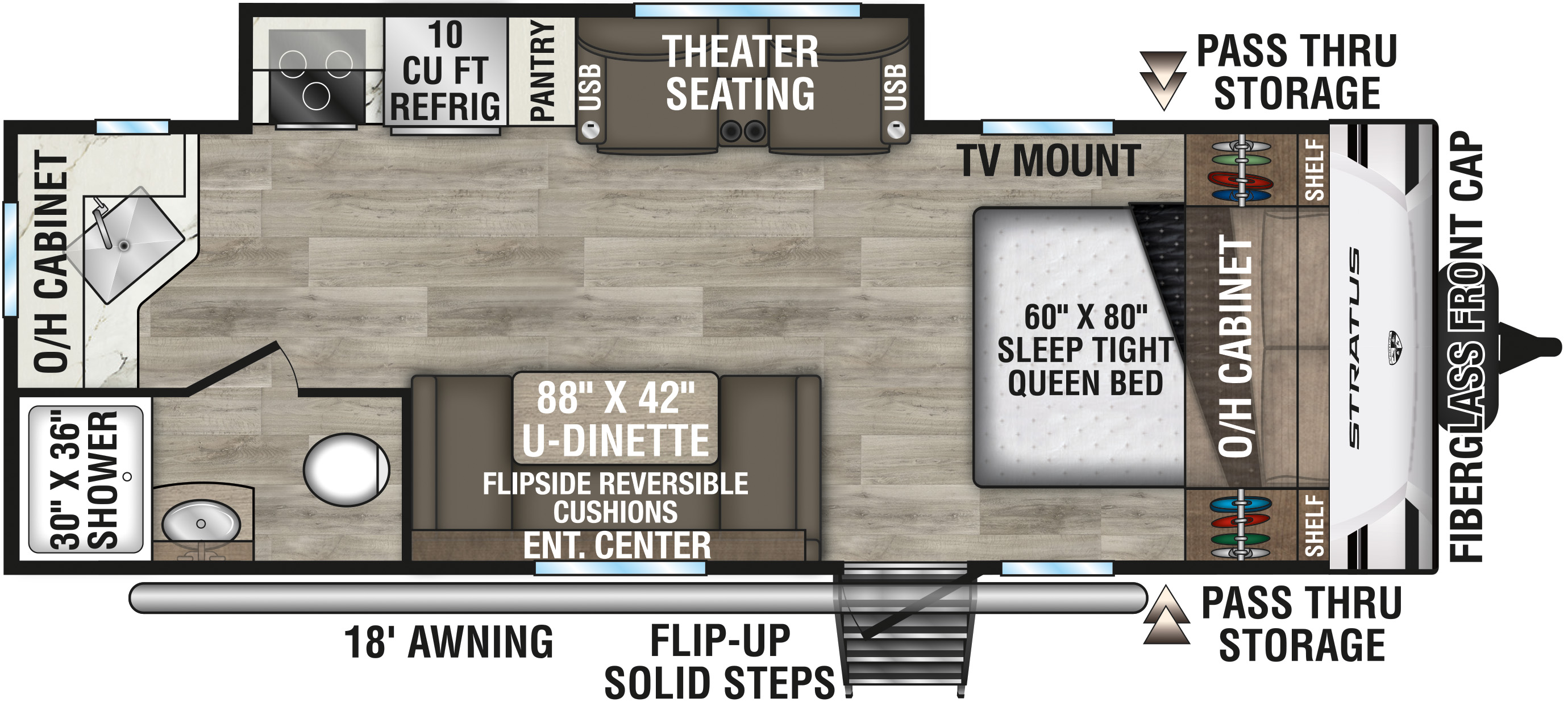 2026 Venture RV Stratus SR221VRK Travel Trailer Floorplan