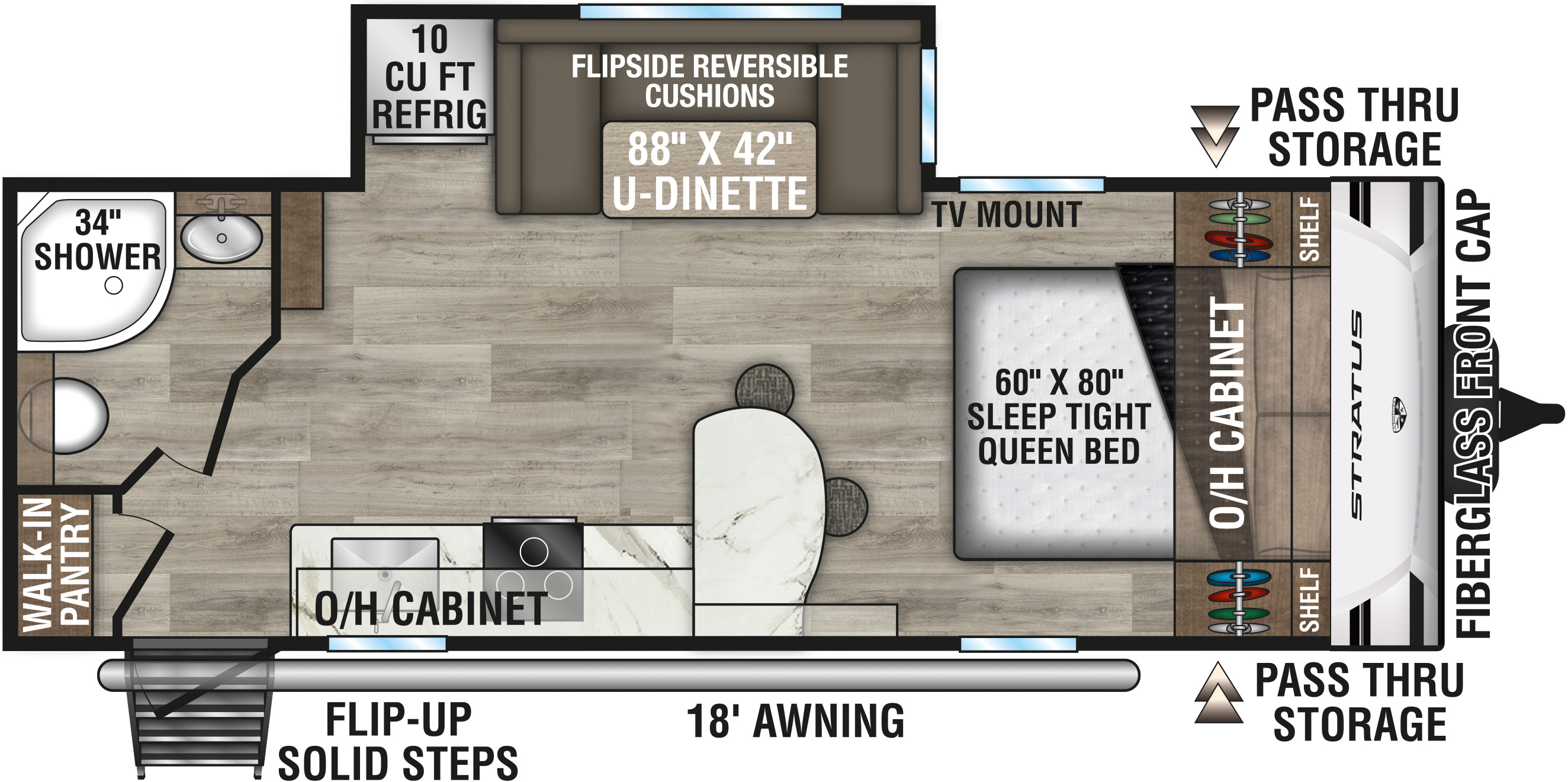 2026 Venture RV Stratus SR231VRB Travel Trailer Floorplan