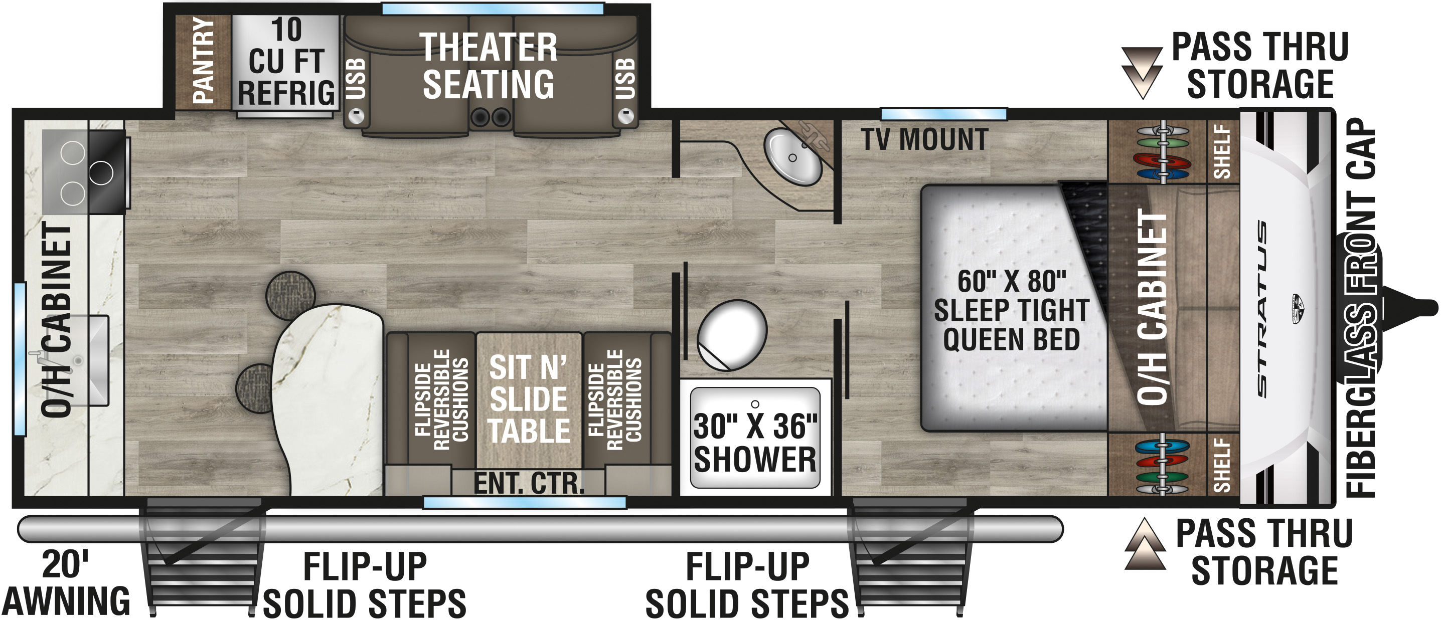 2026 Venture RV Stratus SR241VRK Travel Trailer Floorplan