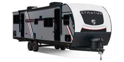 2026 Venture RV Stratus SR282VFD Travel Trailer Exterior Front 3-4 Door Side