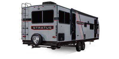 2026 Venture RV Stratus SR282VFD Travel Trailer Exterior Rear 3-4 Door Side