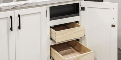 2026 Venture RV Stratus SR302VBH Travel Trailer Kitchen Drawers Open