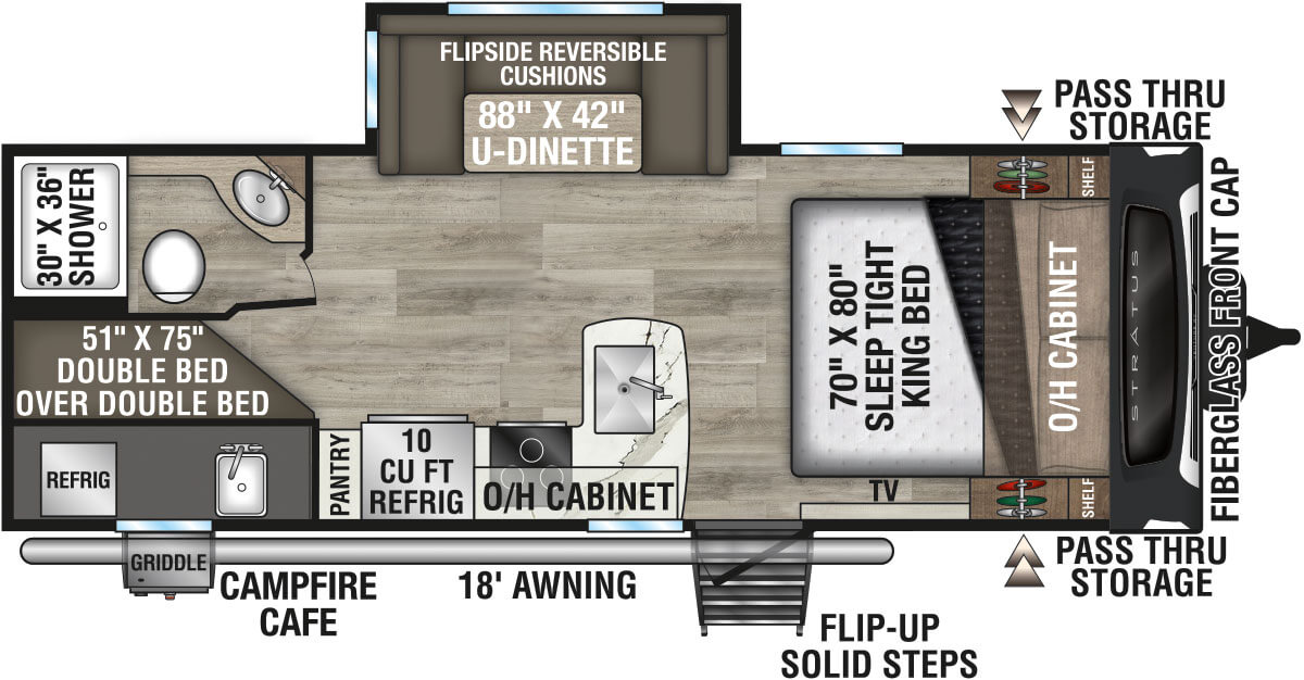 2027 Venture RV Stratus SR211VBH Travel Trailer Floorplan