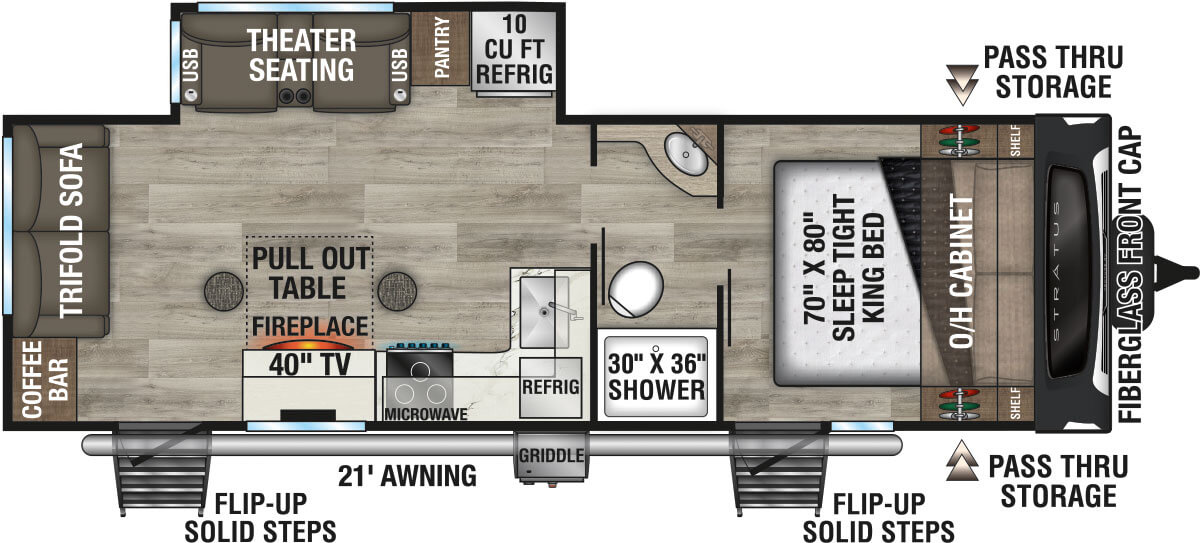 2027 Venture RV Stratus SR251VRL Travel Trailer Floorplan
