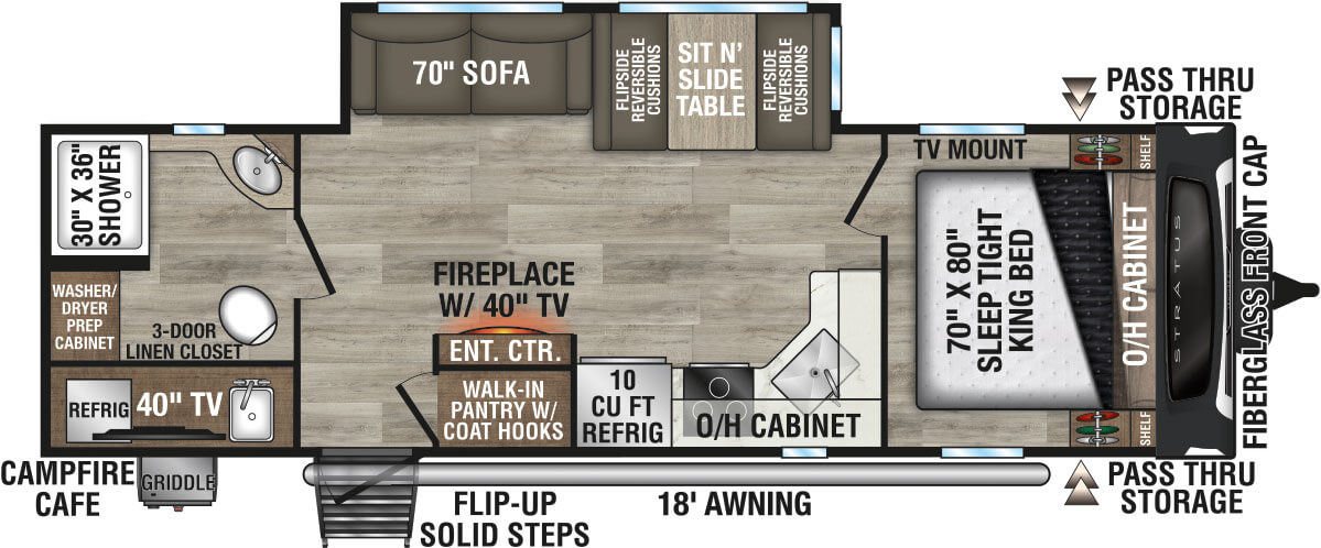 2027 Venture RV Stratus SR261VRB Travel Trailer Floorplan