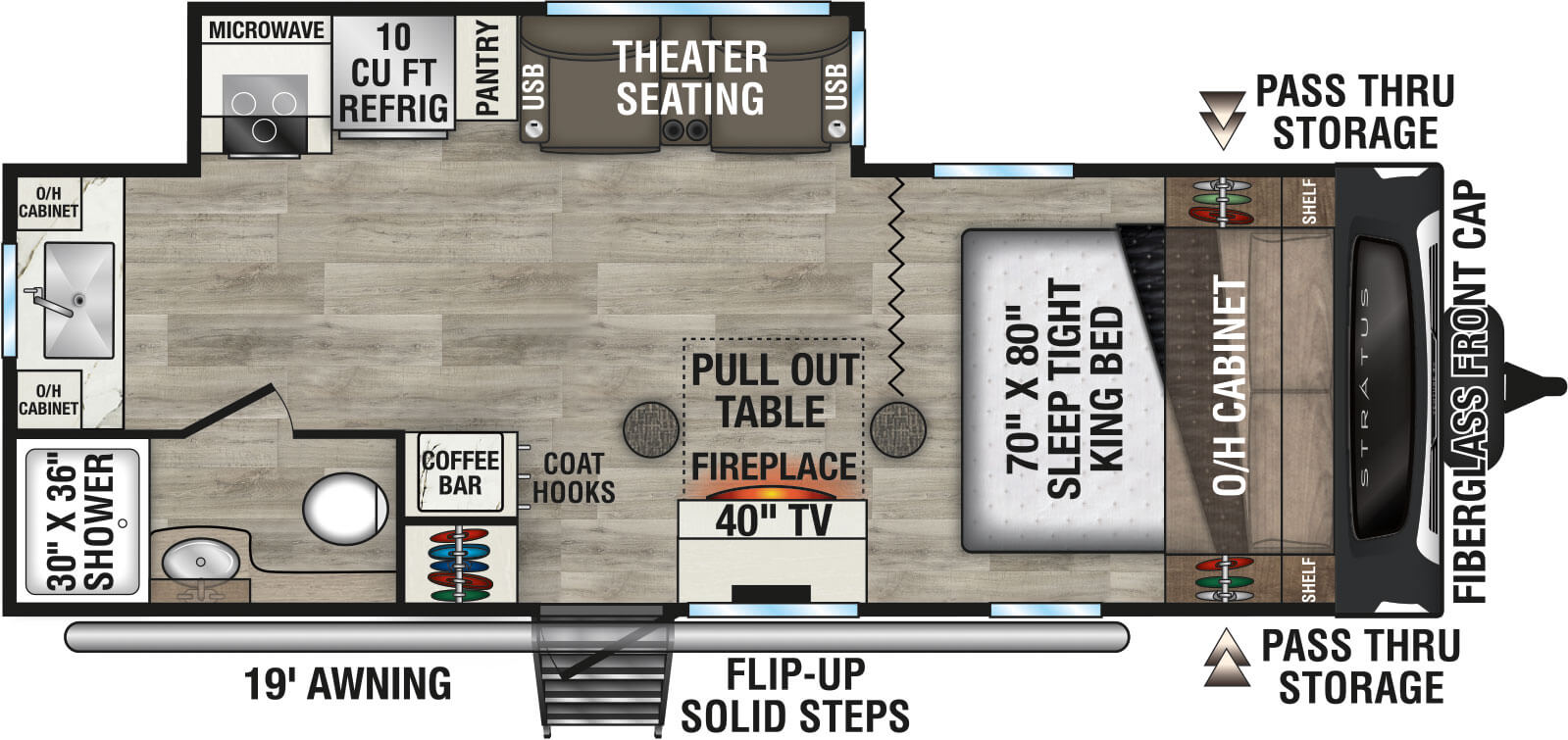 2027 Venture RV Stratus SR231VRK Travel Trailer Floorplan