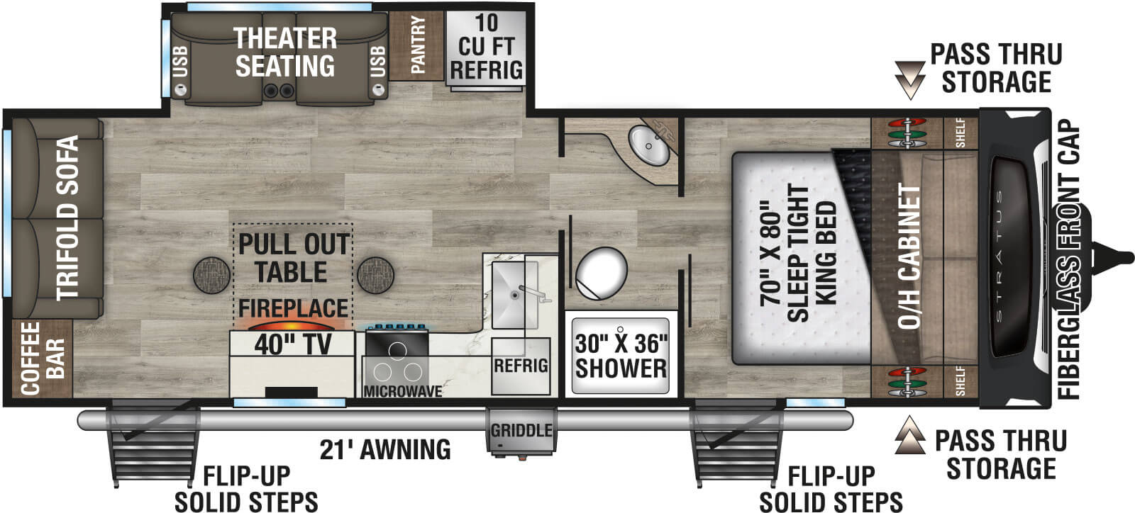 2027 Venture RV Stratus SR251VRL Travel Trailer Floorplan