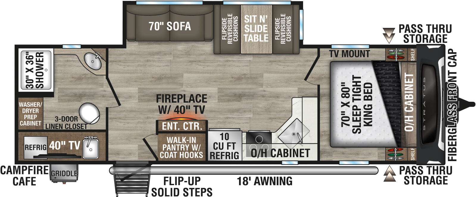 2027 Venture RV Stratus SR261VRB Travel Trailer Floorplan