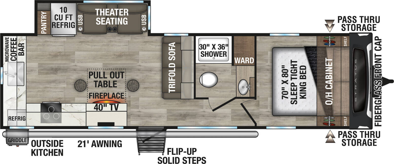2027 Venture RV Stratus SR271VRK Travel Trailer Floorplan