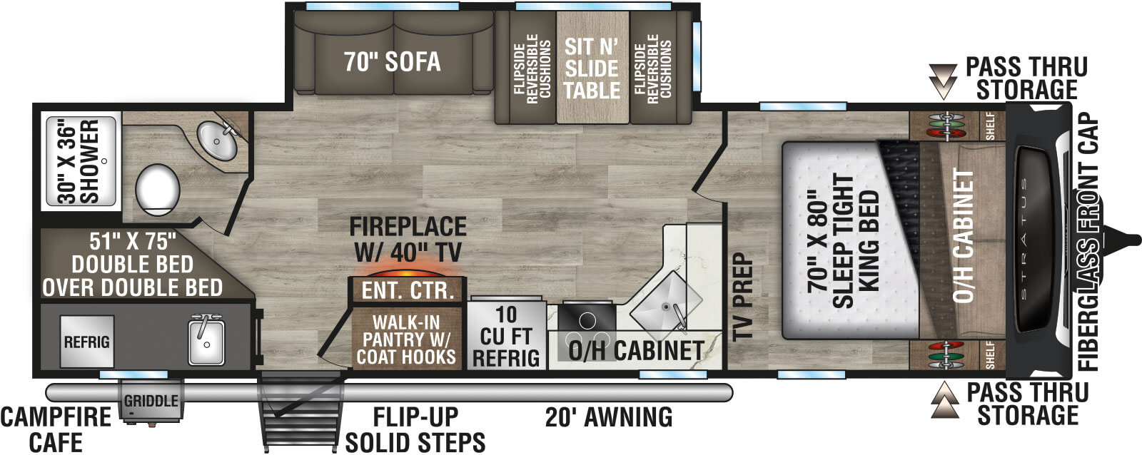 2027 Venture RV Stratus SR281VBH Travel Trailer Floorplan