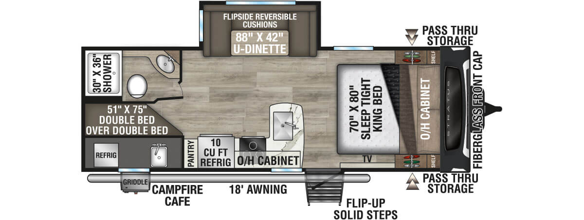 2026 Venture RV Stratus SR211VBH Travel Trailer Floorplan