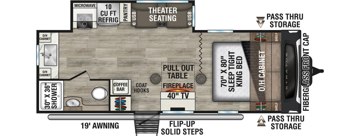 2026 Venture RV Stratus SR231VRK Travel Trailer Floorplan