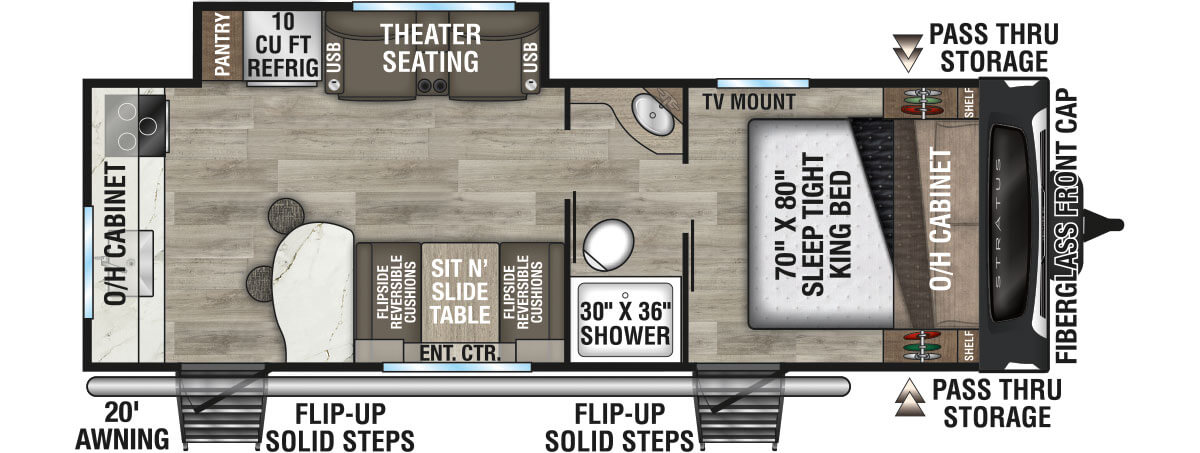 2026 Venture RV Stratus SR241VRK Travel Trailer Floorplan