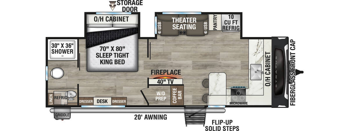 2026 Venture RV Stratus SR242VRB Travel Trailer Floorplan