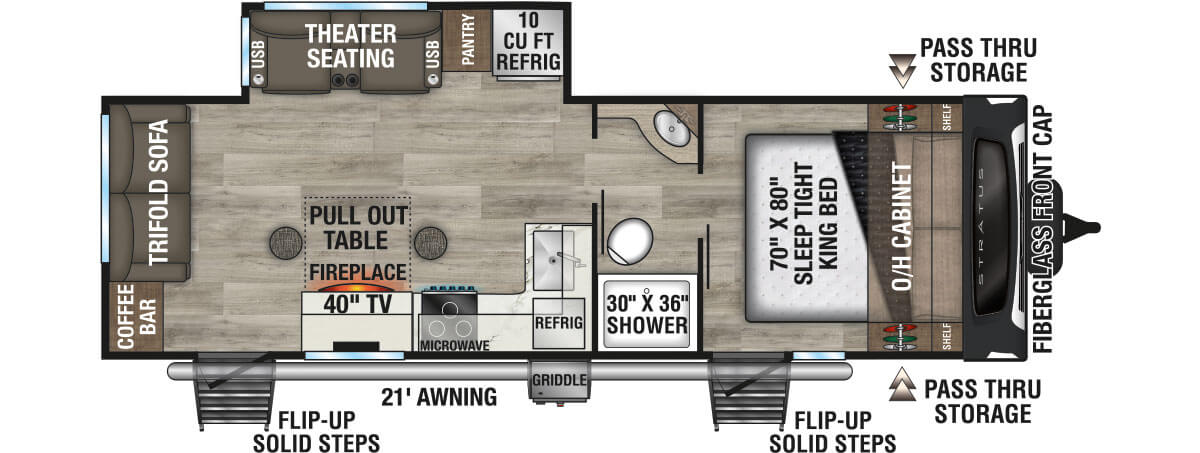 2026 Venture RV Stratus SR251VRL Travel Trailer Floorplan
