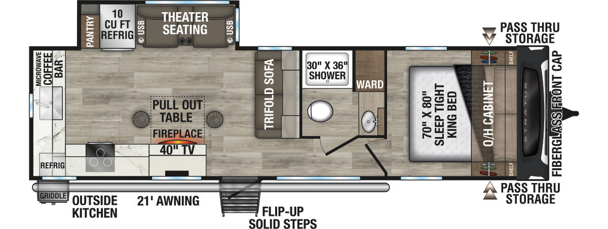 2026 Venture RV Stratus SR271VRK Travel Trailer Floorplan
