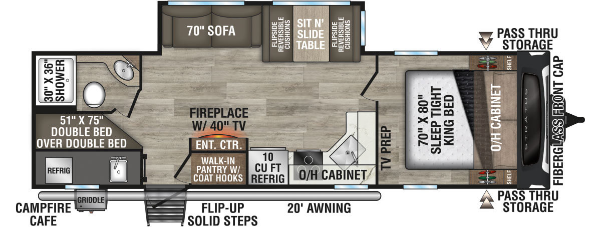 2026 Venture RV Stratus SR281VBH Travel Trailer Floorplan