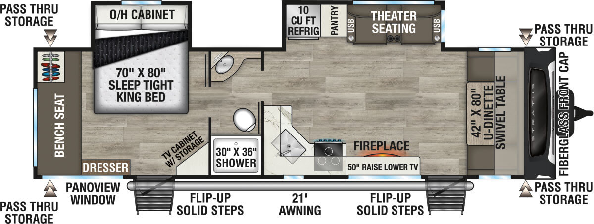 2026 Venture RV Stratus SR282VFD Travel Trailer Floorplan