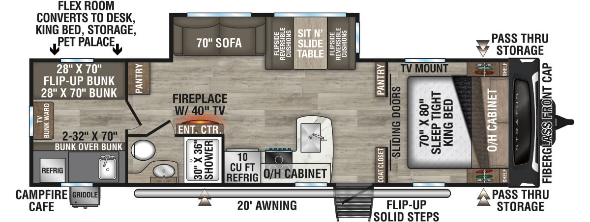 2026 Venture RV Stratus SR291VQB Travel Trailer Floorplan