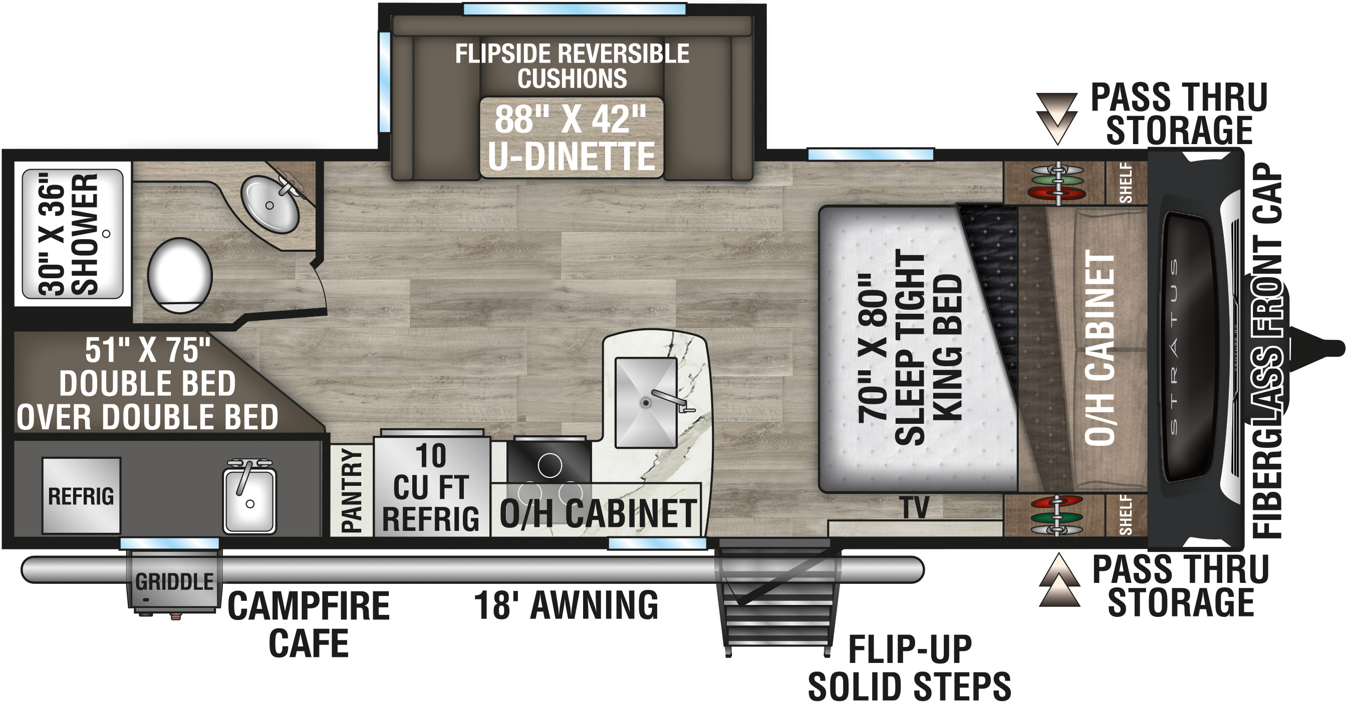2027 Venture RV Stratus SR211VBH Travel Trailer Floorplan