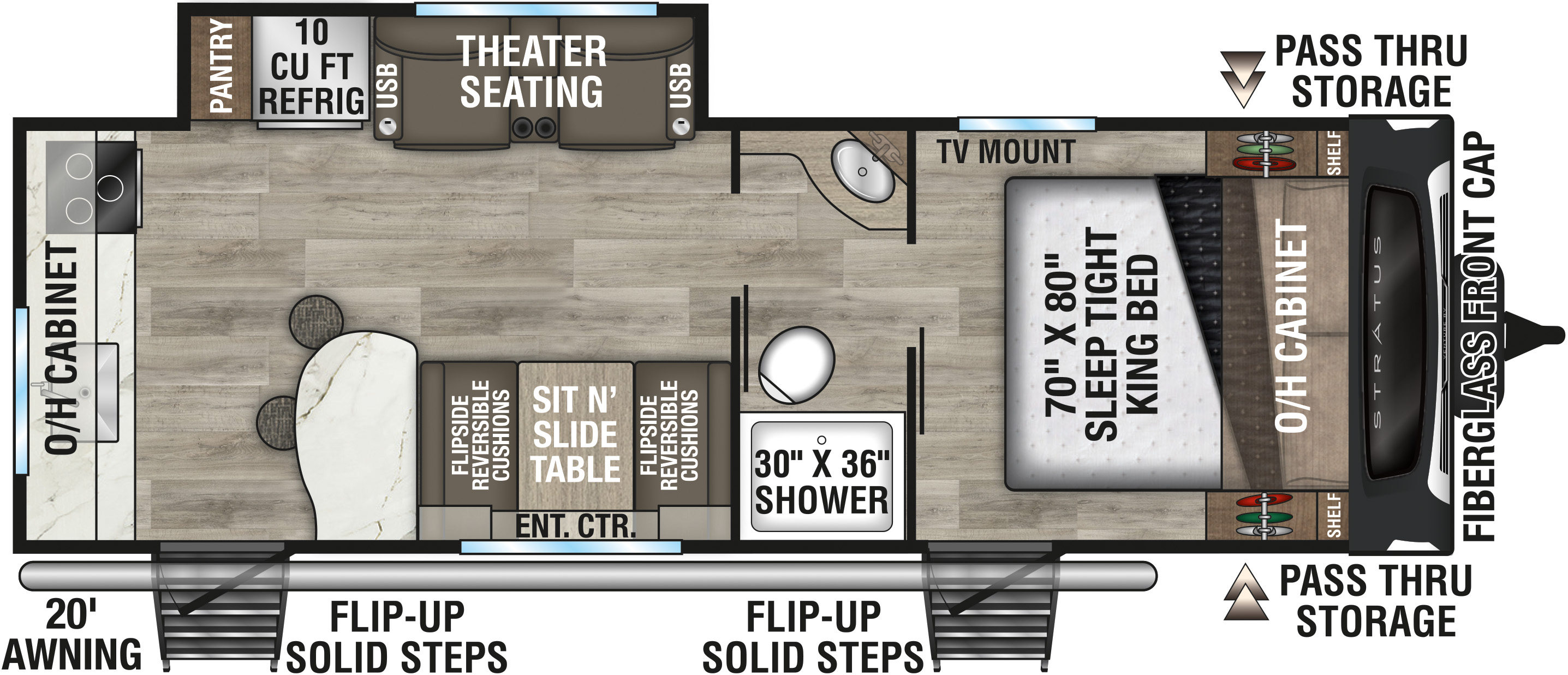 2027 Venture RV Stratus SR241VRK Travel Trailer Floorplan