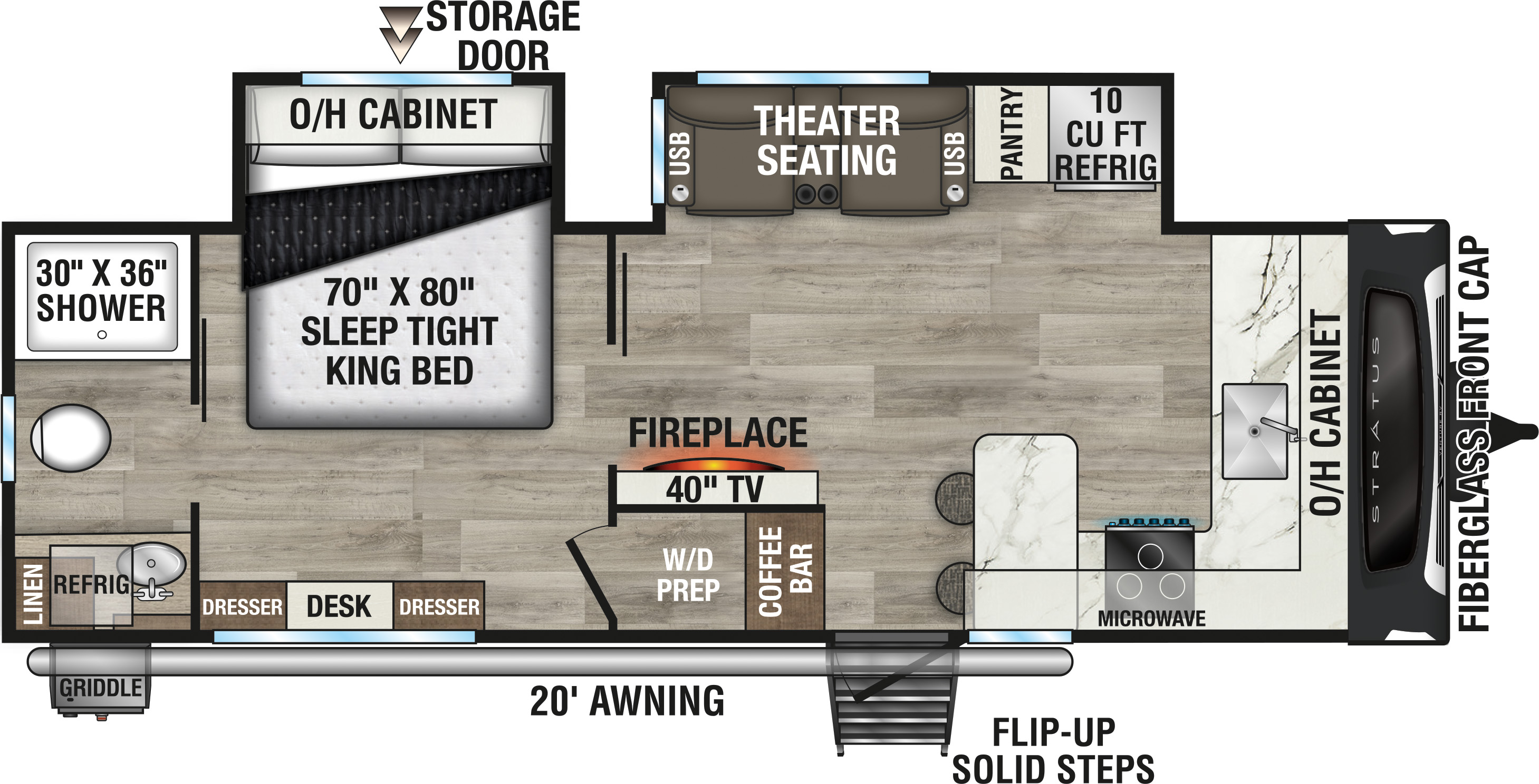 2027 Venture RV Stratus SR242VRB Travel Trailer Floorplan