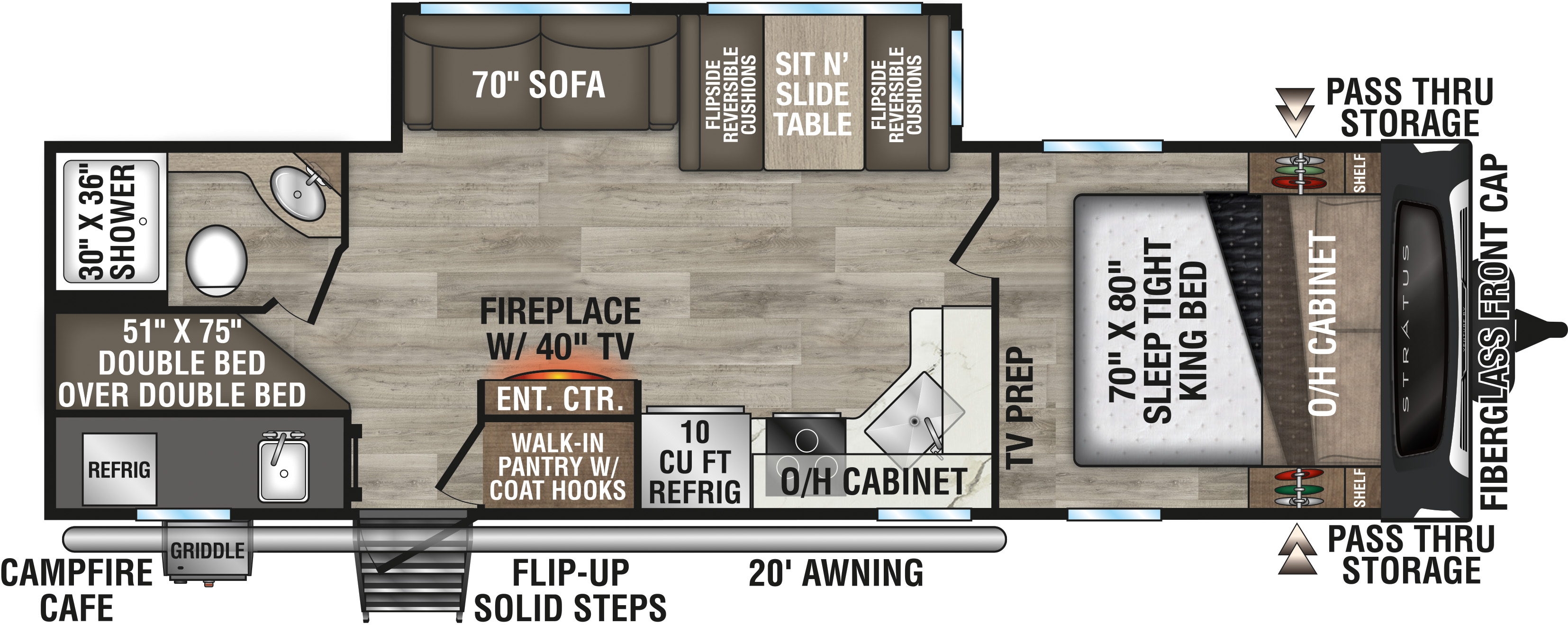 2027 Venture RV Stratus SR281VBH Travel Trailer Floorplan