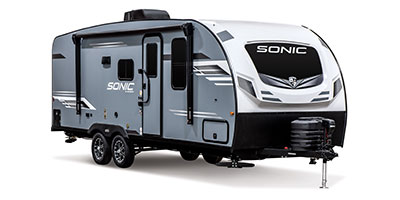 2024 Venture RV Sonic SN220VBH Travel Trailer Exterior Front 3-4 Door Side