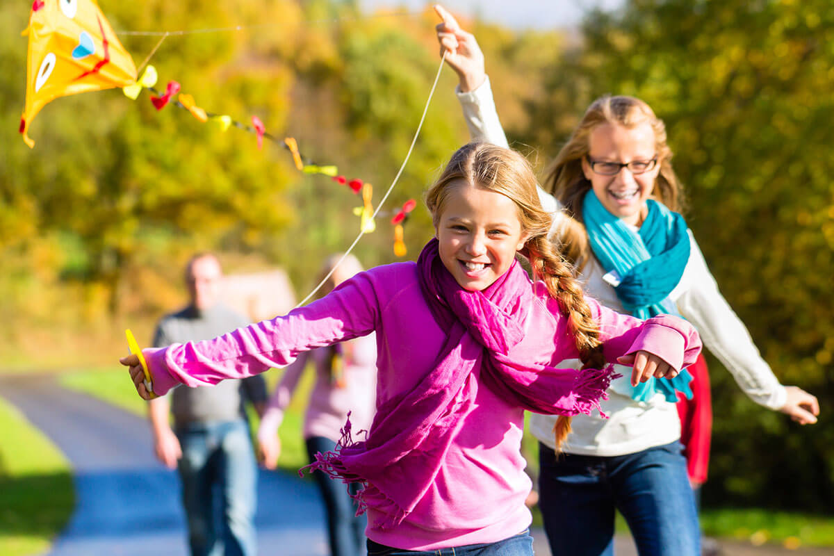Cabin Fever Cure Kids Flying Kites