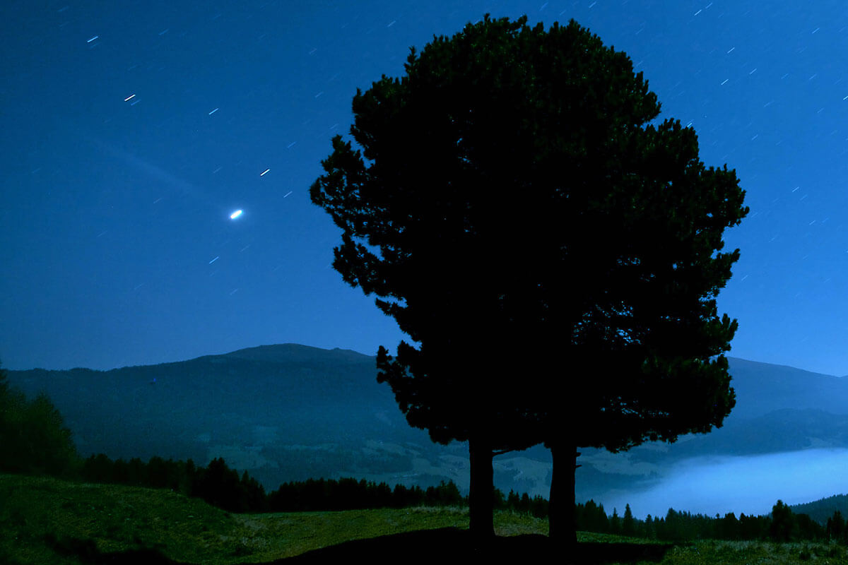 Moonlight Mountain Scene